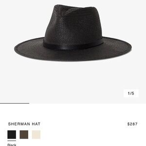 Janessa Leone Sherman Hat - Black Straw